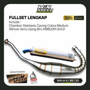 Knalpot Ninja 2 Tak R RR SS ORI Win Speed Emblem Gold Chamber Stainlees Cacing Step Variasi Cobra Medium