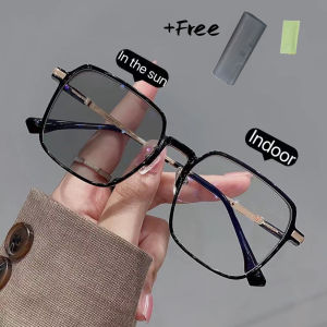 Photochromic Myopia Glasses 0-400 Graded Eyeglasses for Nearsighted Woman Men Replaceble Lens Color changing Eyewear