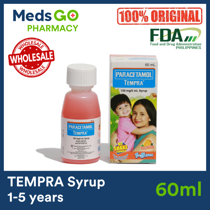 TEMPRA Syrup for Kids 1 to 5 years 60ml - Paracetamol 120mg/5mL | Lazada PH