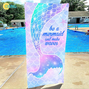 OEING 70cmx140cm Creative Fashion Mermaid Beach Towel Adult Swimming Printing Sunscreen Seaside Bohemia Fish Scales Towel Household Bath Towel