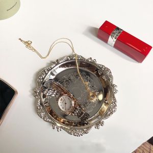 ins retro metal plate jewelry candles vintage plate props jewelry jewelry snack plate snack tray storage tray Korean style decoration shooting props