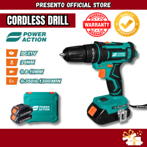 Power Action CD2100T Cordless Impact Drill 21V With Hammer Function Mesin Tebuk Drill