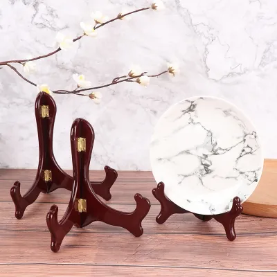 Display Stand Plate Holder Wood Plate Holder Picture Frame Folding Display Stand