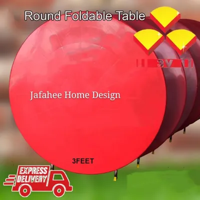 Siap Pasang 3V 3 Feet Round Plastic Table / Round Table / Dining Table / Restaurant Table