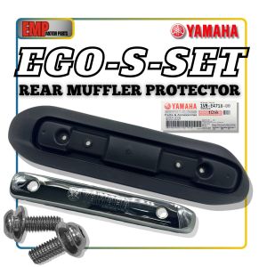 REAR MUFFLER PROTECTOR EGO S SET EXHAUST COVER EGO S MUFFLER PROTECTOR EKZOS COVER BLACK CHROME EGOS YAMAHA VIETNAM