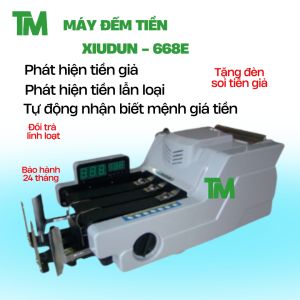 máy đếm tiền XIUDUN _668E máy phát hiện tiền giả tiền khác loại đếm được tất cả các loại tiền máy bảo hành 18 tháng