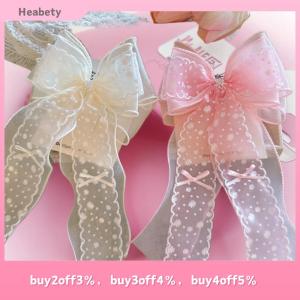Heabety Daisy Mesh Lace Bow Hairpin For Girls Childrens Hairgrip Clip Barrette Headwear Hair Accessories