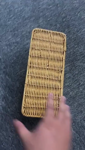 Rattan Cord Concealer Box for Desk Cabinet Cable Organization Dustproof Lid Protects Pet Chewing Electrical Wire