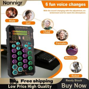 Nannigr Small Handheld Sound Card Set for Podacsting Broadcasting Living Singing Recording Gaming with Families Friends Gift