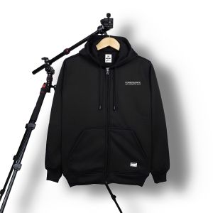 Jaket Hoodie Risleting Keren Pria Warna Hitam Premium Distro Aesthetic Grafiti List Consequence Simple Terbaru Sweater Hodie Ziper Cowok Cewek Jumbo Oversize Bahan Katun Fleece Tebal Terlaris Terpopuler