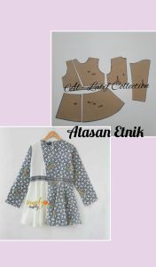pola instan / pola jiplak Atasan Etnik