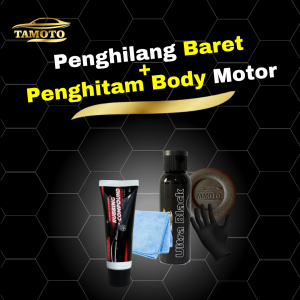 [PAKET KOMPON + BLACK] kompon poles / rubing compound / dempul penghilang lecet goresan halus dan penghitam body plastik kasar hitam motor dan mobil