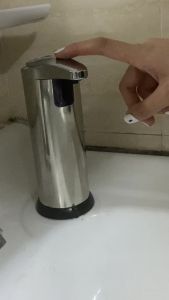 Automatic Soap Dispenser Touchless Liquid Soap Dispenser Battery Hand Soap Dispenser 3 Levels Adjustable Dish Soap Dispenser Pump Waterproof Soap Dispenser Hands Free for Bathroom Kitchen 9.88oz