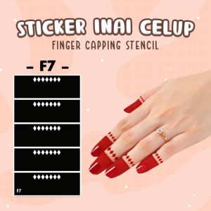 1 pcs Stiker Inai Celup (5 jari) Sticker Dip Henna  Cantik Murah Design Corak Terkini DIY Finger Capping  New Design