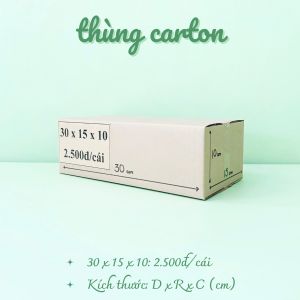 Kích thước 30x15x10 cm Combo 50 hộp carton đóng gói hàng hóa