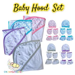 Baby Hood Set | Receiving Blanket | Newborn Baby Infant Baby Hood and Bonnet Set