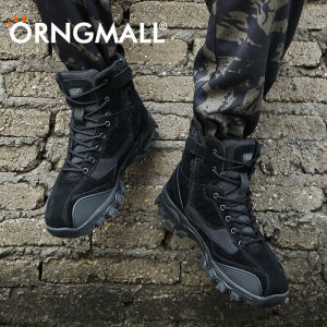 ORNGMALL Sport Army Boots Men Tactical Boots Outdoor Hiking High Top Combat Swat Boot for Jungle Tactical Operasi Desert Hiking Military Ankle Boots 39-47