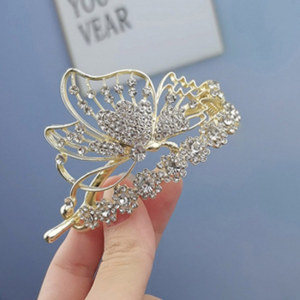 กิ๊บติดผมทรงผีเสื้อประดับเพชรปิ่นปักผมกิ๊ฟติดผมบิดเกลียวเครื่องประดับศีรษะเพชรกิ๊ฟติดผมกิ๊บติดผมผีเสื้อหรูหราน้ำหนักเบาประดับพลอยเทียมระดับไฮเอนด์สำหรับผู้หญิงเครื่องประดับผม