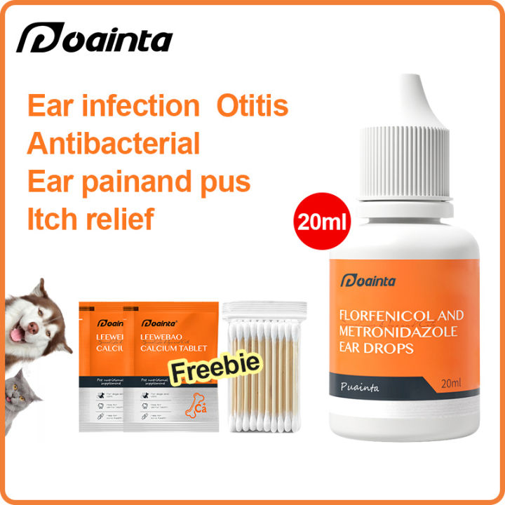 PUAINTA Ear Drops for Cat and Dog Ear Inflammation and Ear Mites Ear