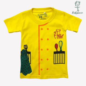 Kaos Anak Laki Laki Seri Profesi Koki Bahan Katun untuk Anak Usia 1-6 Tahun