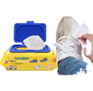 Khăn lau giầy siêu sạch Giấy lau giầy trắng (gói 30 tờ) - lau túi xách nhanh khô mùi dễ chịu tiện lợi dễ sử dụng