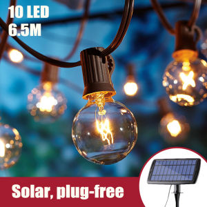 Solar Outdoor Christmas Waterproof Lights 10M LED Party Lights S14 LED String Light For Patio Garden Holiday Wedding Lights