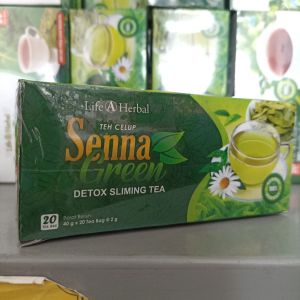 Teh Green Senna Teh Celup Diet Isi 20 Tea Bag - Teh Pencahar Organik - Jati Cina Plus Green Tea Asli