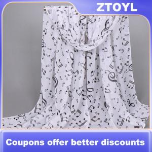 【ZTOYL】 Womens Fashion Scarves Musical Note Print Ladies Soft Chiffon Infinity Scarf New