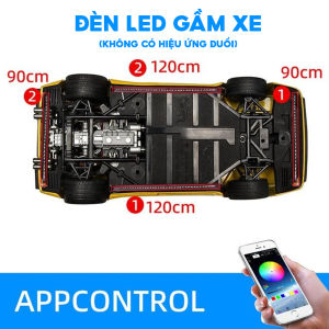Đèn LED trang trí gầm xe ô tô đèn led RGB điều khiển bằng APP hoặc Remote decor ngoại thất ô tô