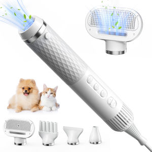 Dog Hair Dryer Portable Handheld Pet Dryer Grooming Dog Dryer Less NoiseDog Blow Dryer With NTC Smart Temperature Control High Velocity And 3 Different NozzlesFor Household Travel Camping