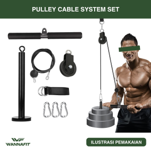Pulley Cable System Set Wannalife | Katrol Fitness Gym Mesin Machine Trisep Triceps Bisep Biceps Pull Down