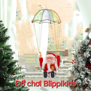 Đồ chơi Giáng sinh: Ông Già Noel leo dây / Nhảy dù / Tuần lộc kéo Xe theo nhạc Noel vui nhộn (TẶNG PIN)