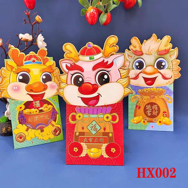 Ready Stock】利是封 9x17cm 6PCS Red Envelope Chinese New Year Decorations 2024  Dragon Year HongBao Red Pocket Envelope New Year Spring Festival Red Packet  压岁包 龙年红包