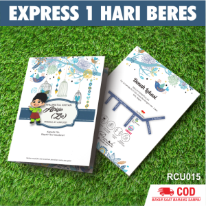 [50pcs - RCU015] KARTU UNDANGAN PERNIKAHAN / KHITANAN THEMA BIRU ELEGANT DAN TEBAL