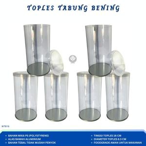 Toples Nastar Kue Kering Plastik Jar Toples Tabung Toples Kue Nastar (Isi 1 Set-W.TB16)