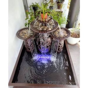 S43 Brown Feng Shui 4x3 Water Pond Fountain Kolam Air Sandstone Garden Water Feature Balinese 风水流水喷泉瀑布池 Fish Waterfall
