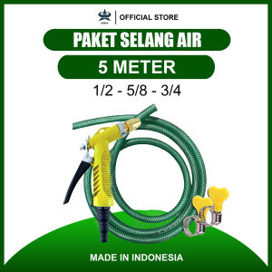 GEMUK Selang Air Cuci Motor 5 Meter Sepaket Selang Air Anti Lumut Hijau Dengan Semprotan Nozzle Spray Selang Air Cuci Mobil Motor Selang Air Taman Selang Tebal
