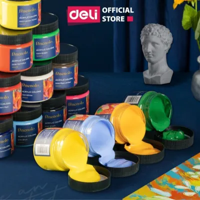 Màu nước acrylic dạng hũ 100ml chuyên nghiệp Deli - dùng để vẽ custom trên vải / giày / tường full bảng màu EC17 l2