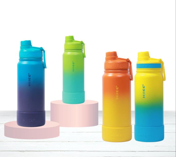 Hilee Flask Hydration Wide Mouth with Flip Cap Spout Lid Flexible