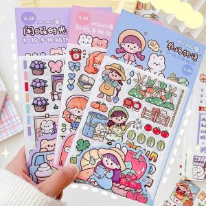 Set 4 tấm hình dán washi sticker MOMO