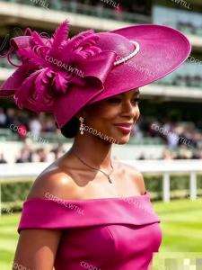 Purple Race Royal Fascinator Hat for Women Large Wedding Headpiece Church Wedding Millinery Cap Bride Cocktail Hat Party Tea