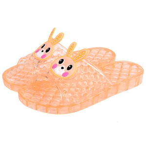 Free Shipping New 23 Summer Crystal Jelly Transparent Plastic Slippers For Women Indoor Use Fruit-Themed Soft Sole Couple Style With Glitter Non-Slip And Wear-Resistant