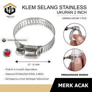 Hose Clamp Klem Selang Stainless Utk Selang Kompor Selang Air