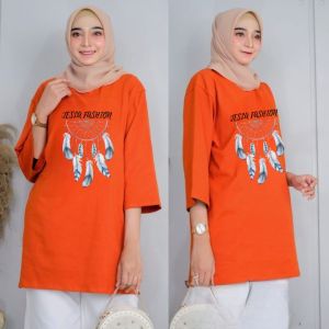 Baju Atasan Jumbo Wanita Camila Blus Kaos Katun Combed 24s S M L XL XXL 3XL Blouse Oversize Kekinian