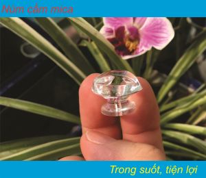 Tay cầm mica trong suốt sử dụng keo dán