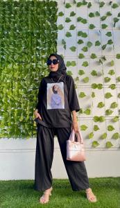 Setelan viral kaos combed jumbo setelan Kaos viral sablon wanita jumbo setelan Kaos terbaru 2022