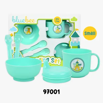 Set Peralatan Makan Bayi Bluebee 4/5 Pcs - BPA Free Warna Pastel Unisex