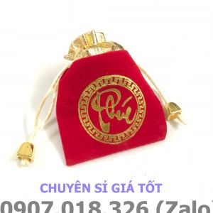 COMBO 5 Đồng Xu hình Rắn kim loại vàng  kèm túi gấm đỏ LỘC may mắn làm quà tặng  Siêu Rẻ