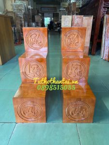 Bục tam cấp bàn thờ thần tài chạm khắc PHÚC LỘC THỌ ( Hàng Đẹp Loại 1 100% Gỗ )