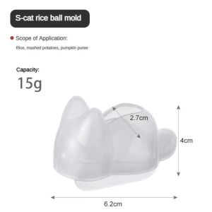 LITTLEX Hình Dáng Con Mèo Khuôn làm Onigiri Có thể tái sử dụng Tự làm Khuôn làm cơm nắm Sáng tạo Dùng cho thực phẩm Khuôn làm khoai tây nghiền Bữa trưa cho trẻ em